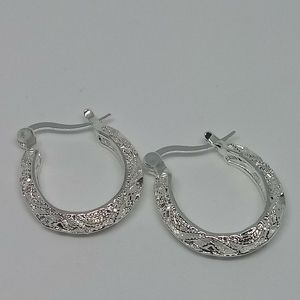 ✂Solid Silver Hoop Detailed Earrings